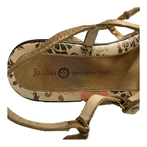Jambu gold wedge sandal Athleta comfort St Martin size 9.5 M - Picture 8 of 11